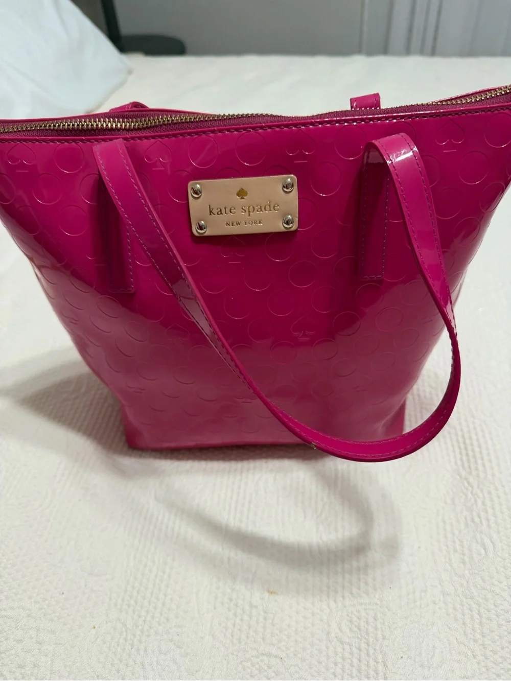 kate spade Patent Leather Tote in Hot Pink